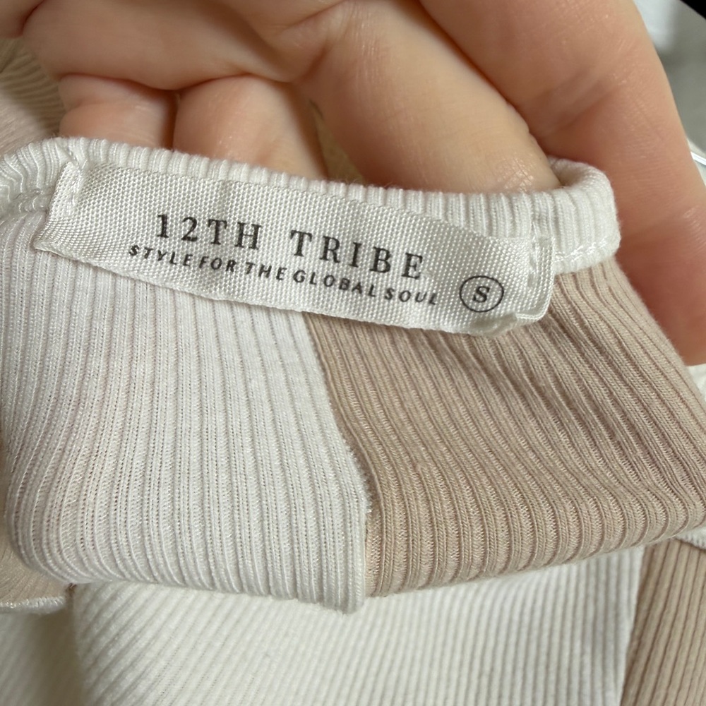 12th Tribe Patchwork Halter Crop Top Neutral Tank… - image 7